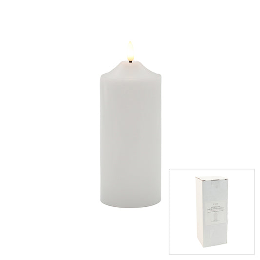 LED CANDLE - WHITE -  7.5 X 20cm