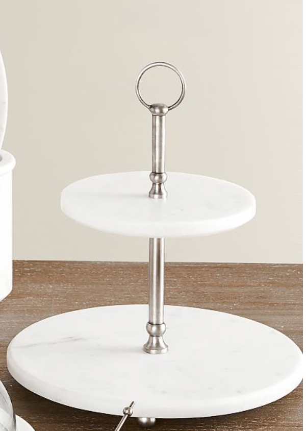 125G - Two Tier Marble Cake /Biscuit/Cheese Stand