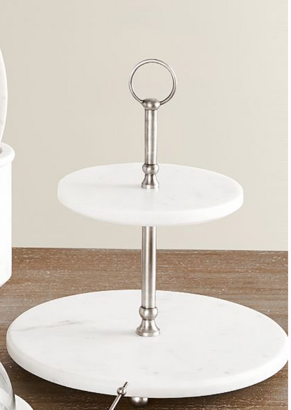 125G - Two Tier Marble Cake /Biscuit/Cheese Stand