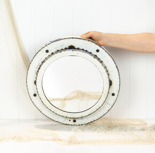 Porthole Mirror -White #625W