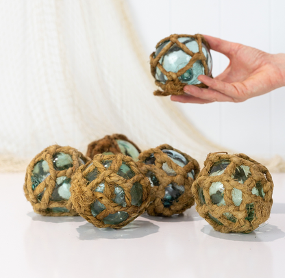 3" Glass Floats Jute Rope #0462