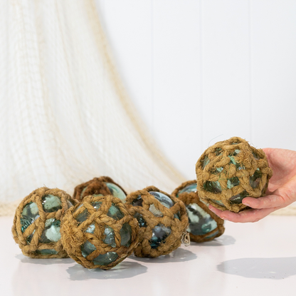 3" Glass Floats Jute Rope #0462