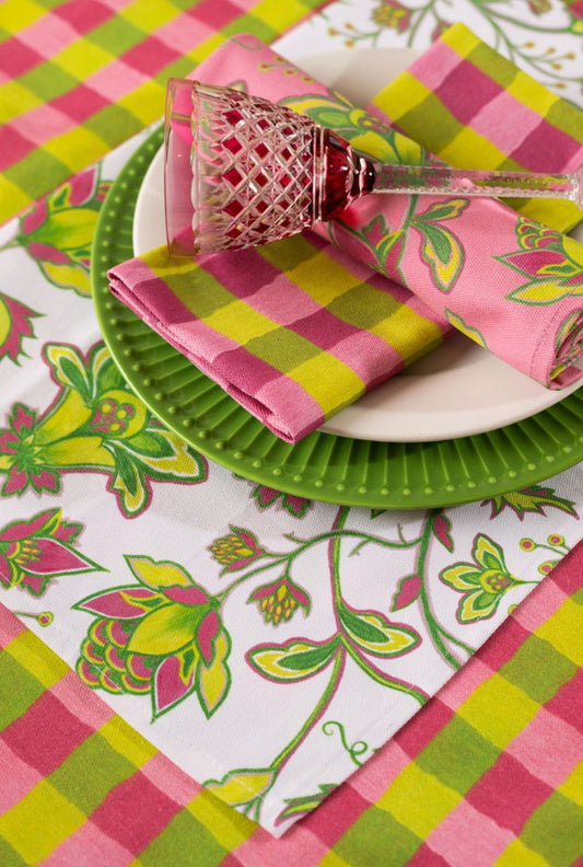Pink/Green Gingham Tablecloth - Wholesale Sold Out
