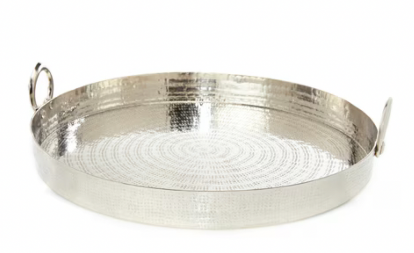 201Q - Hammered Round Tray W/Rings 45X45X11