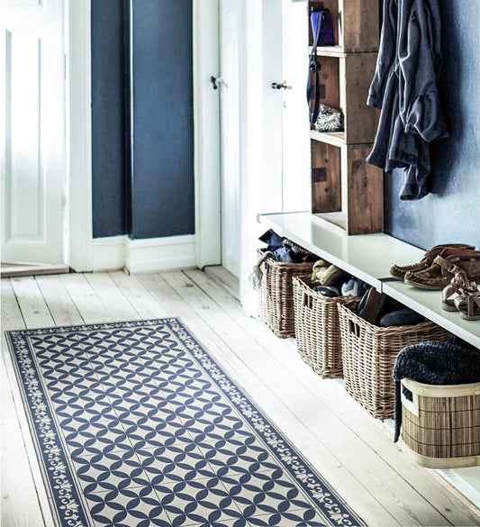 Sofi Blue Concrete Vinyl Rug lifestyle