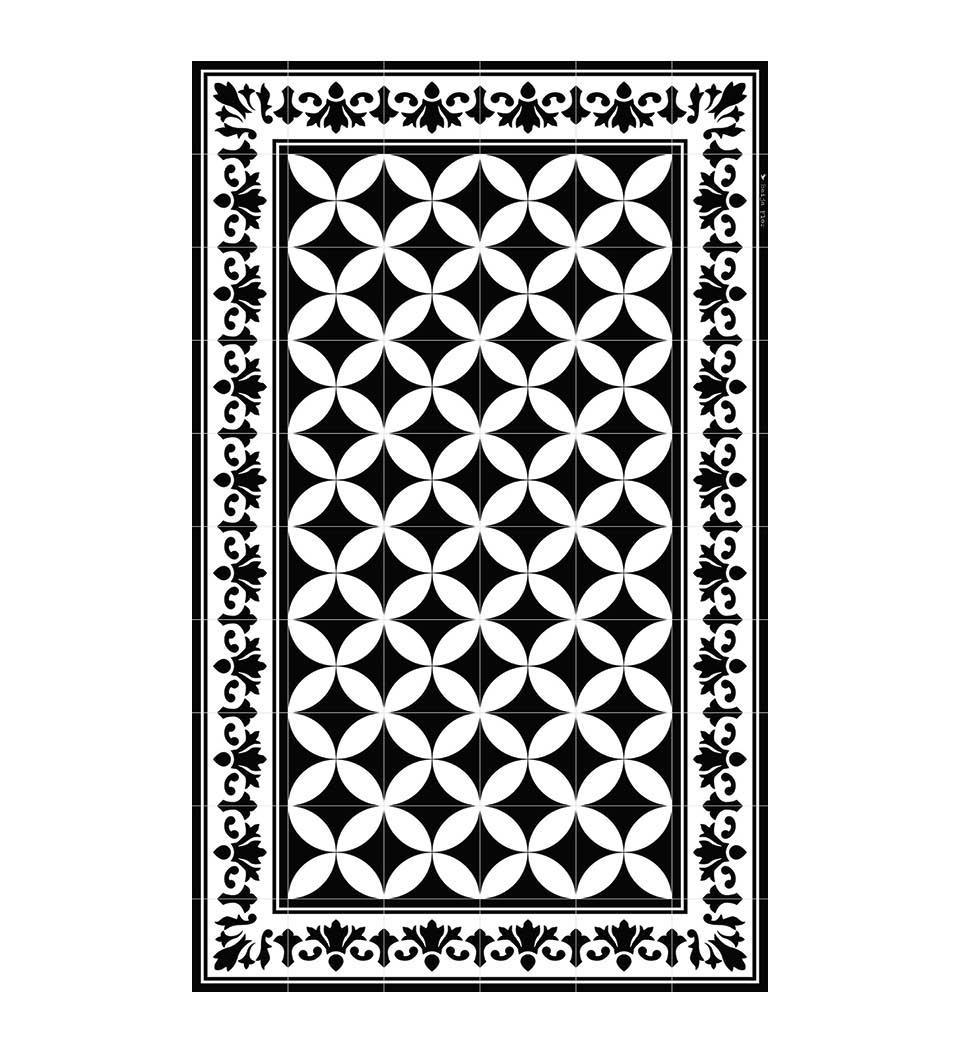 Sofi Black & White vinyl rug packshot