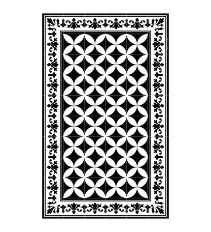 Sofi Black & White vinyl rug packshot