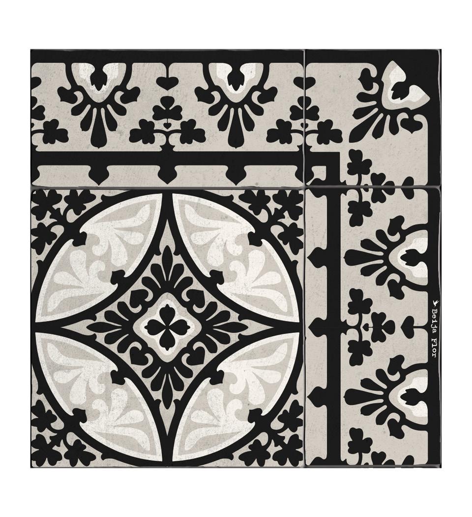 Barcelona Black & White vinyl rug closeup detail