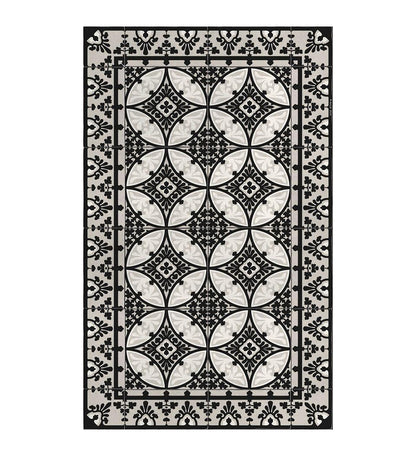 Barcelona Black & White vinyl rug packshot