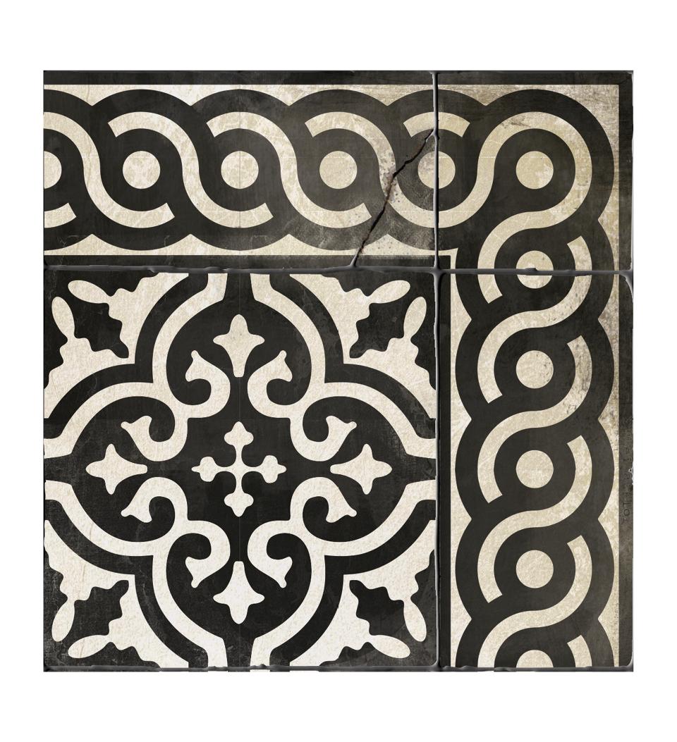 Mountain Black & White vinyl rug product view