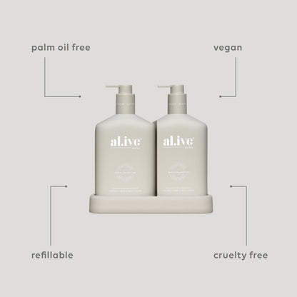 Alive Body Wash & Lotion Duo + Tray Sea Cotton & Coconut with tray