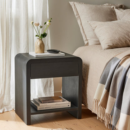 Nolan Black Bedside Table