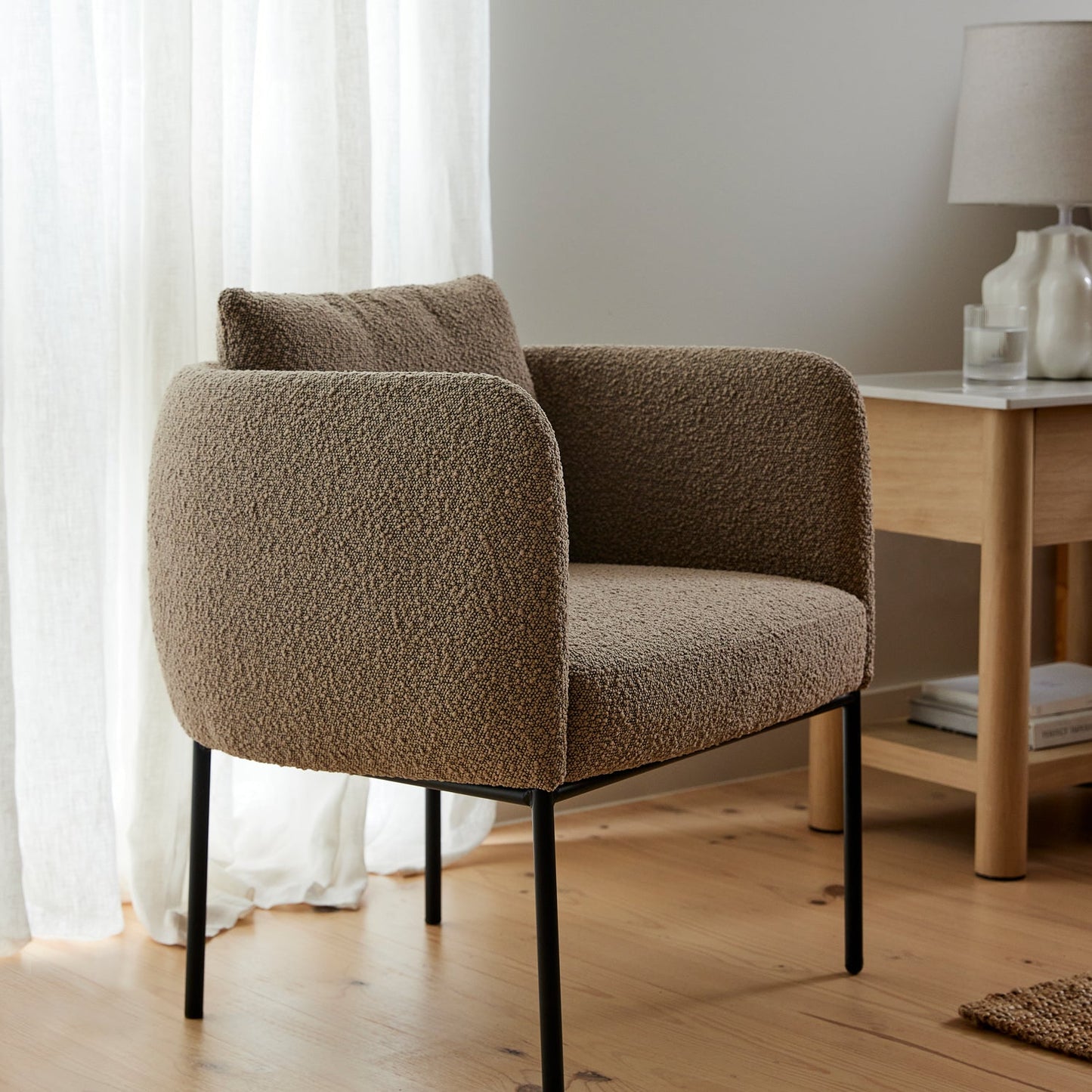 Soho Brown Boucle Chair
