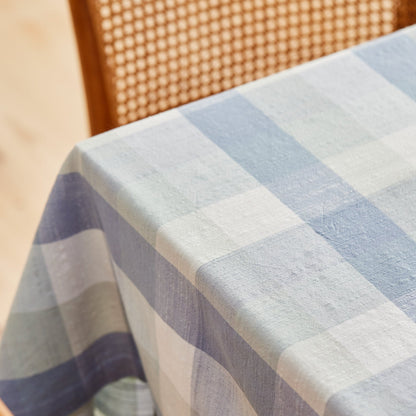 Isaac Blue/Seafoam Check Tablecloth