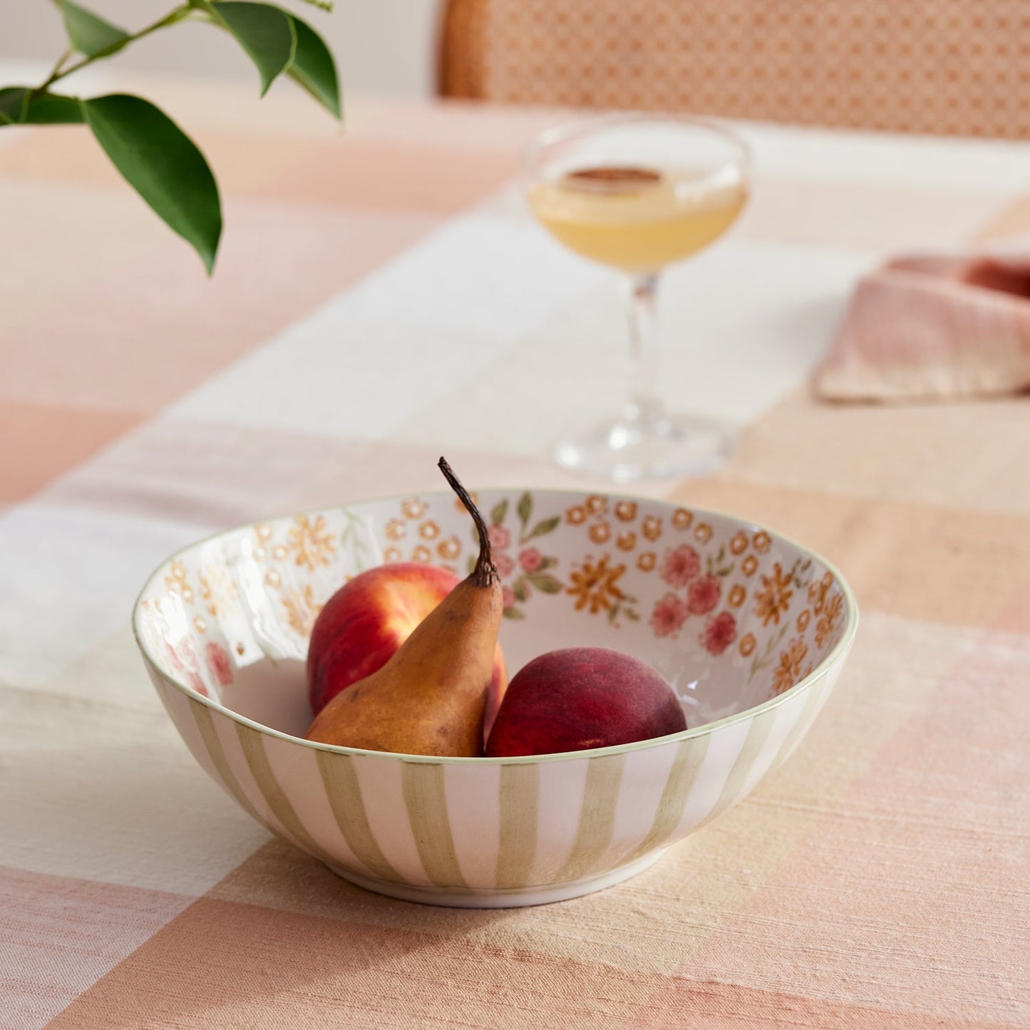 Camille Pink/Green Large Bowl