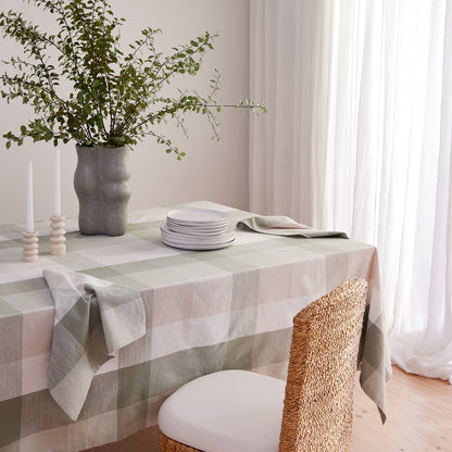 Heidi Check Green Tablecloth
