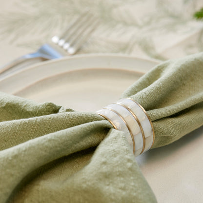 Joy Mother Of Pearl Napkin Ring Set 4