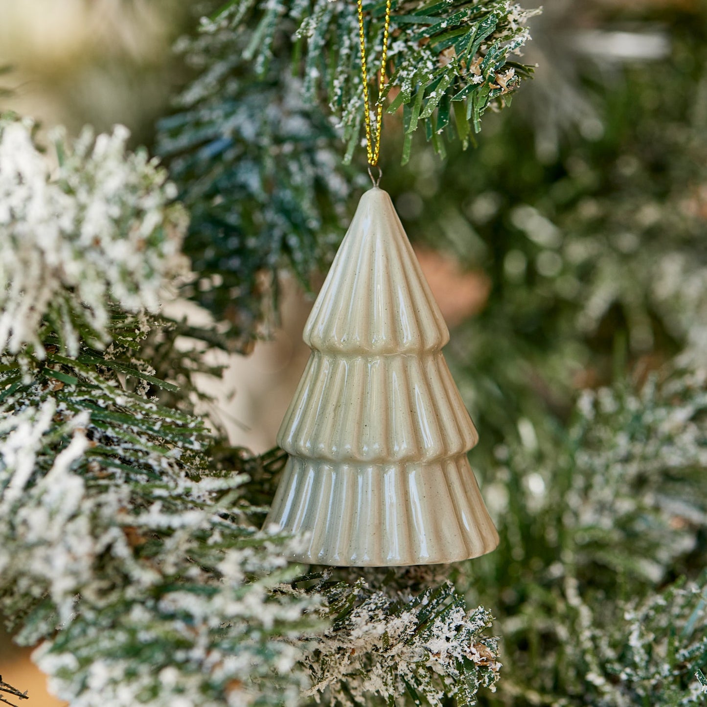 Christmas Tree Sage Speckle Tree Decoration 4.8X4.8X8.1Cm