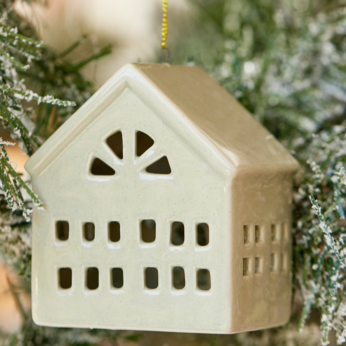 Christmas House Sage Speckle Tree Decoration 8X6.2X9.3Cm