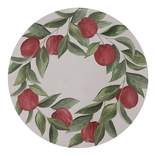 Apples Round Hard Placemat Set 4