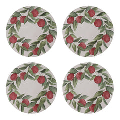 Apples Round Hard Coaster Set 4