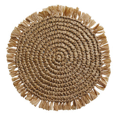 Fringe Natural Placemat Round 35Cm