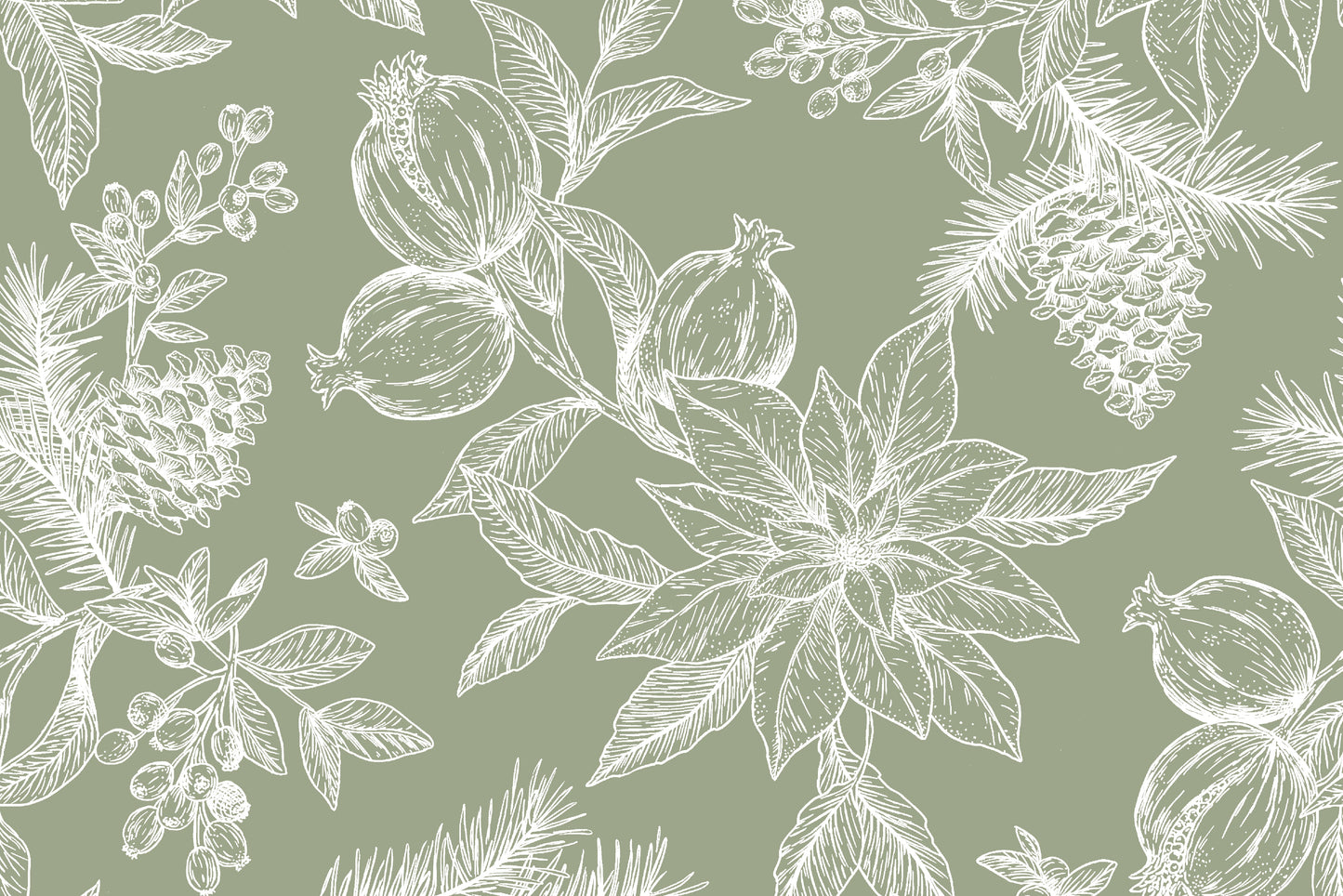 Poinsettia Wrapping Paper Roll 25M