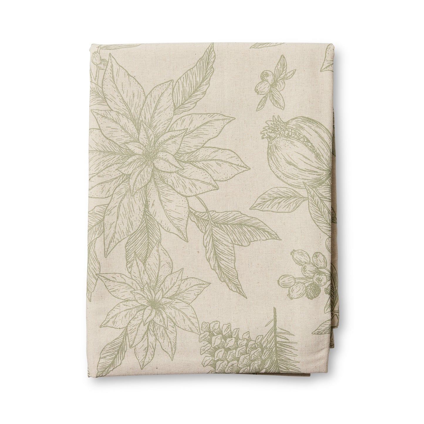 Poinsettia Olive/Flax Tablecloth 150X350Cm