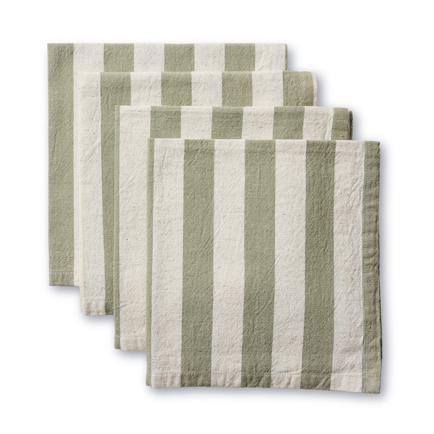 Estelle Green Stripe Napkin Set 4