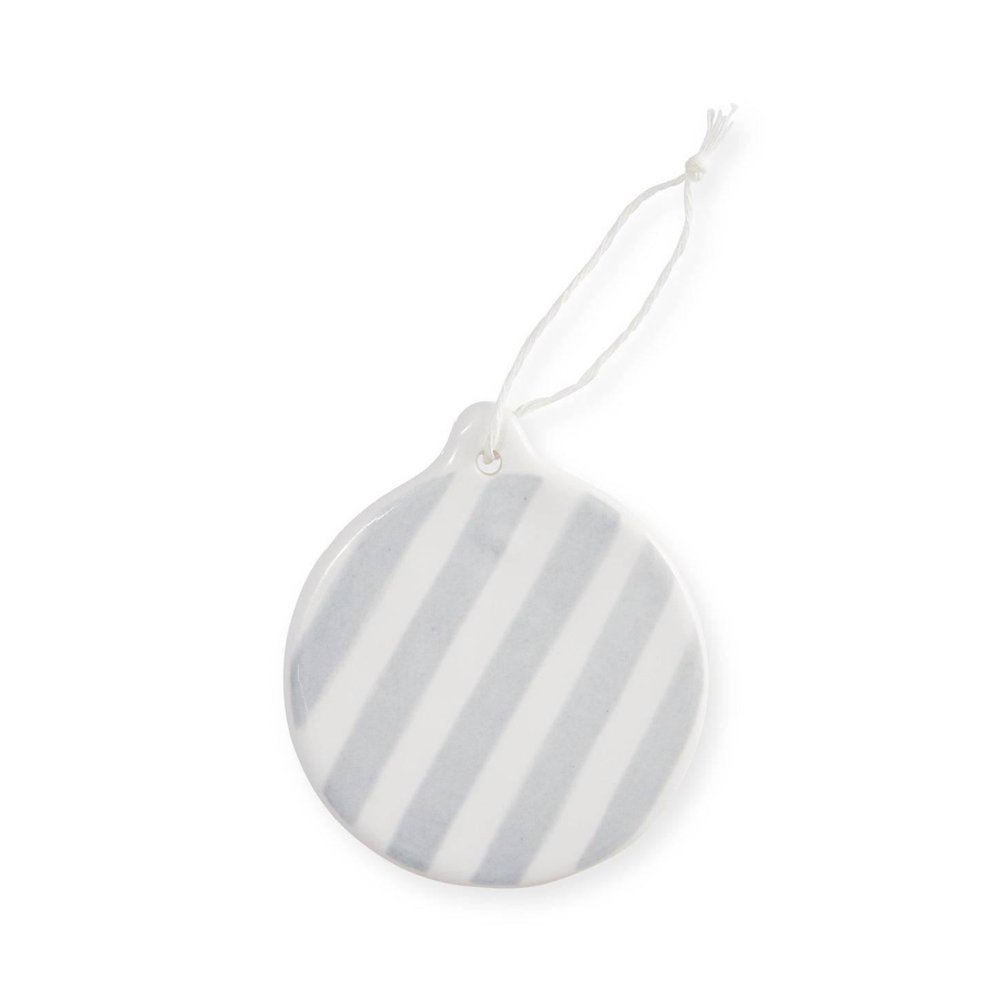 Juniper Stripe Hand Painted Round Tree Decoration