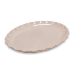Cleo Wavy Natural Speckle Oval Platter 31.5X25.8X3.5Cm