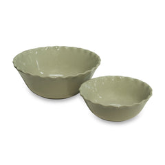 Cleo Wavy Sage Speckle Bowl Set Sml D12.5X8.2Cm / Lrg D17.1X7Cm