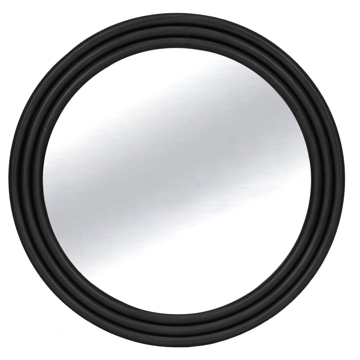Wall Mirror - Metal Frame 82x92cm Round - Black (In Store Collection Only)