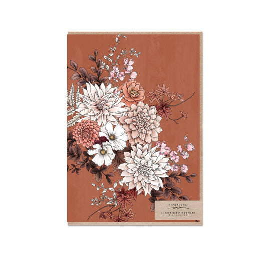 Florist Bouquet In Rust - Card