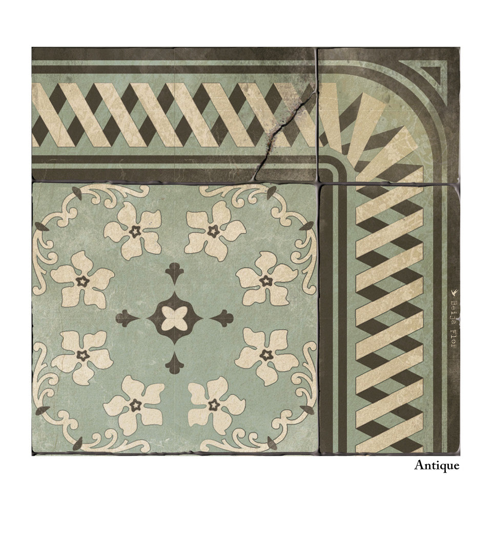 Almond Mint Antique vinyl rug packshot