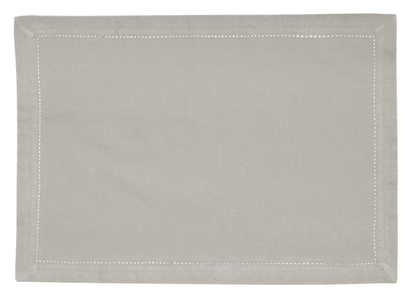Elegant Hemstitch Placemats - Light Grey - 100% Cotton
