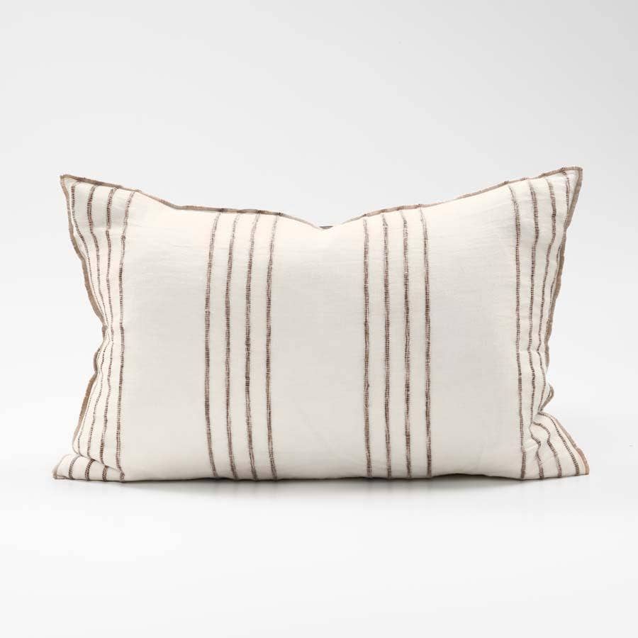 岩池亚麻坐垫 - 天然/有机条纹