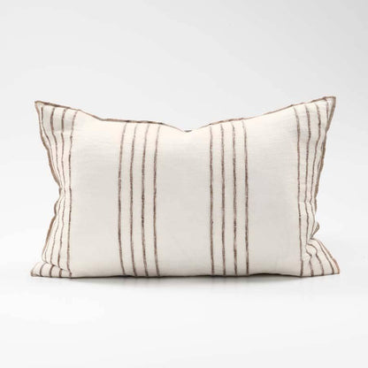 岩池亚麻坐垫 - 天然/有机条纹