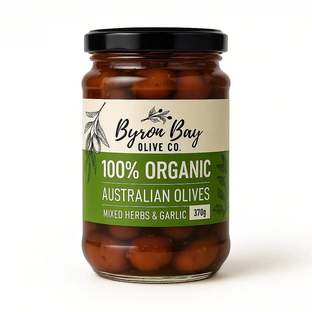 100% Organic Australian Mix Olives - Herbs & Garlic
