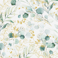 Napkin, 3 Ply, Pack of 20 (Golden Eucaliptus) - 33x33cm