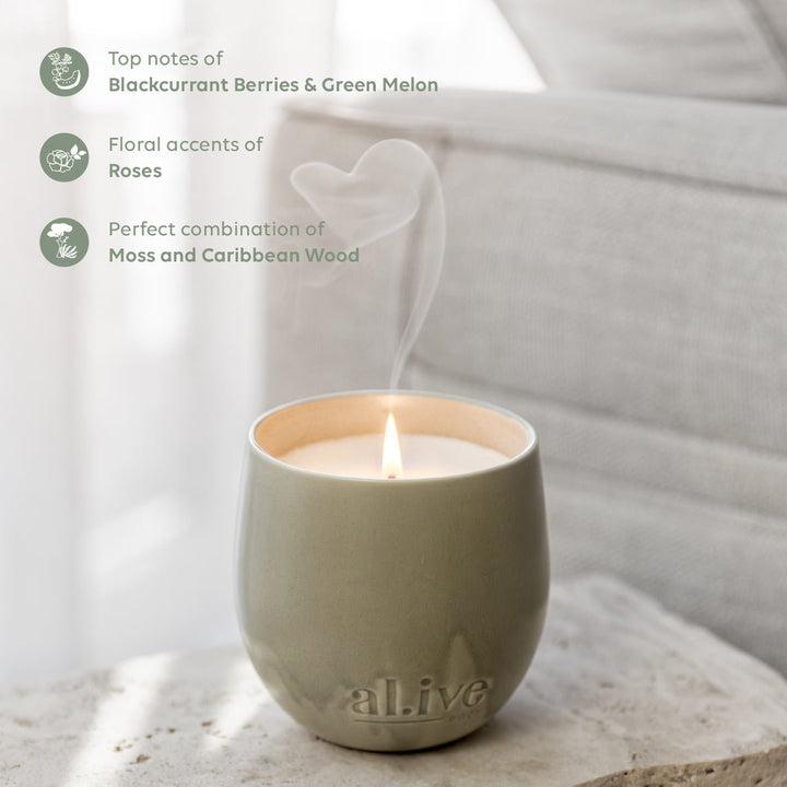 Alive Body Blackcurrant & Caribbean Wood Soy Candle