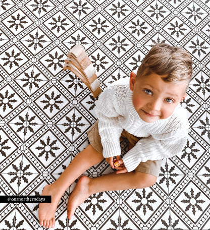 Snow vinyl rug in interior setting