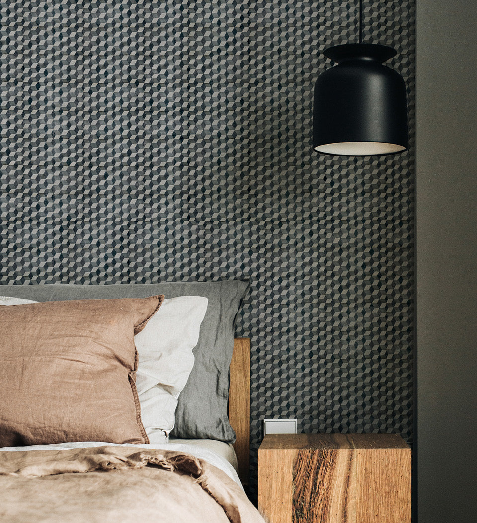 Bauhaus Silver vinyl rug lifestyle