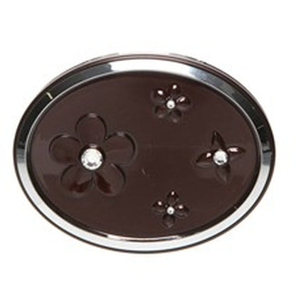 24A - Oval Compact W/Daisies & Crystals Chocol