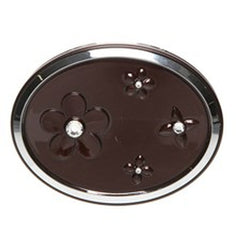 24A - Oval Compact W/Daisies & Crystals Chocol