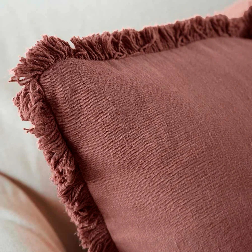 Luca® Boho Linen Cushion - Desert Rose - Filled