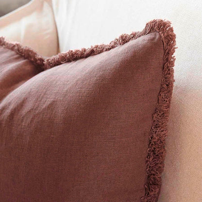 Luca® Boho Linen Cushion - Desert Rose - Filled