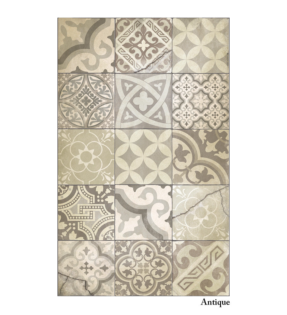 Eclectic Natural Vinyl Rug Detailed View