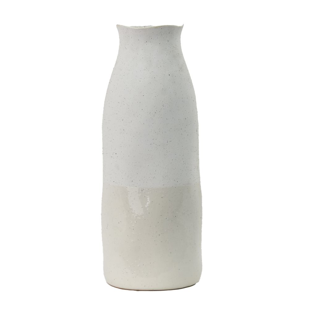 Tuba Ceramic Vase Tall White