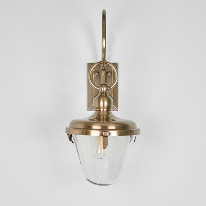 Savoy Outdoor Wall Light With Glass Shade Antique Brass